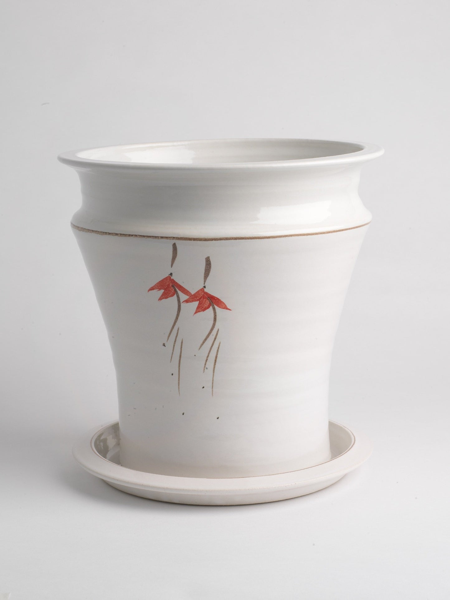 Flower Pot & Plate (315S), Louis Mulcahy Pottery