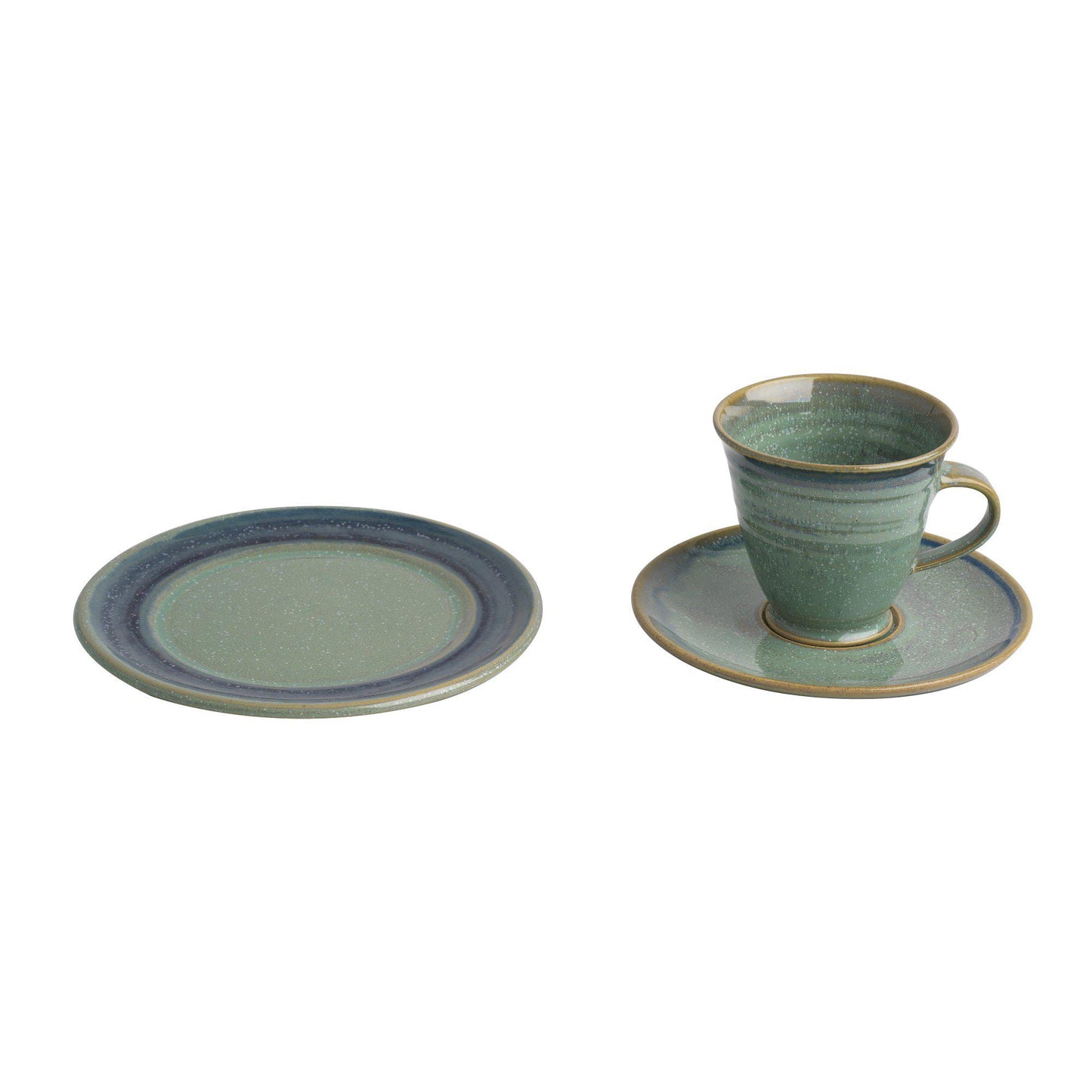 Tea Place Setting (1152, 125E) - Tea Cup, Saucer and Side Plate, Louis Mulcahy Pottery