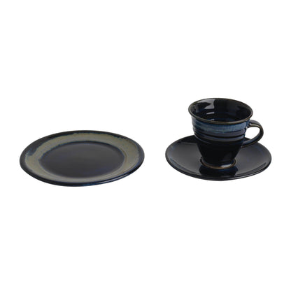 Tea Place Setting (1152, 125E) - Tea Cup, Saucer and Side Plate, Louis Mulcahy Pottery