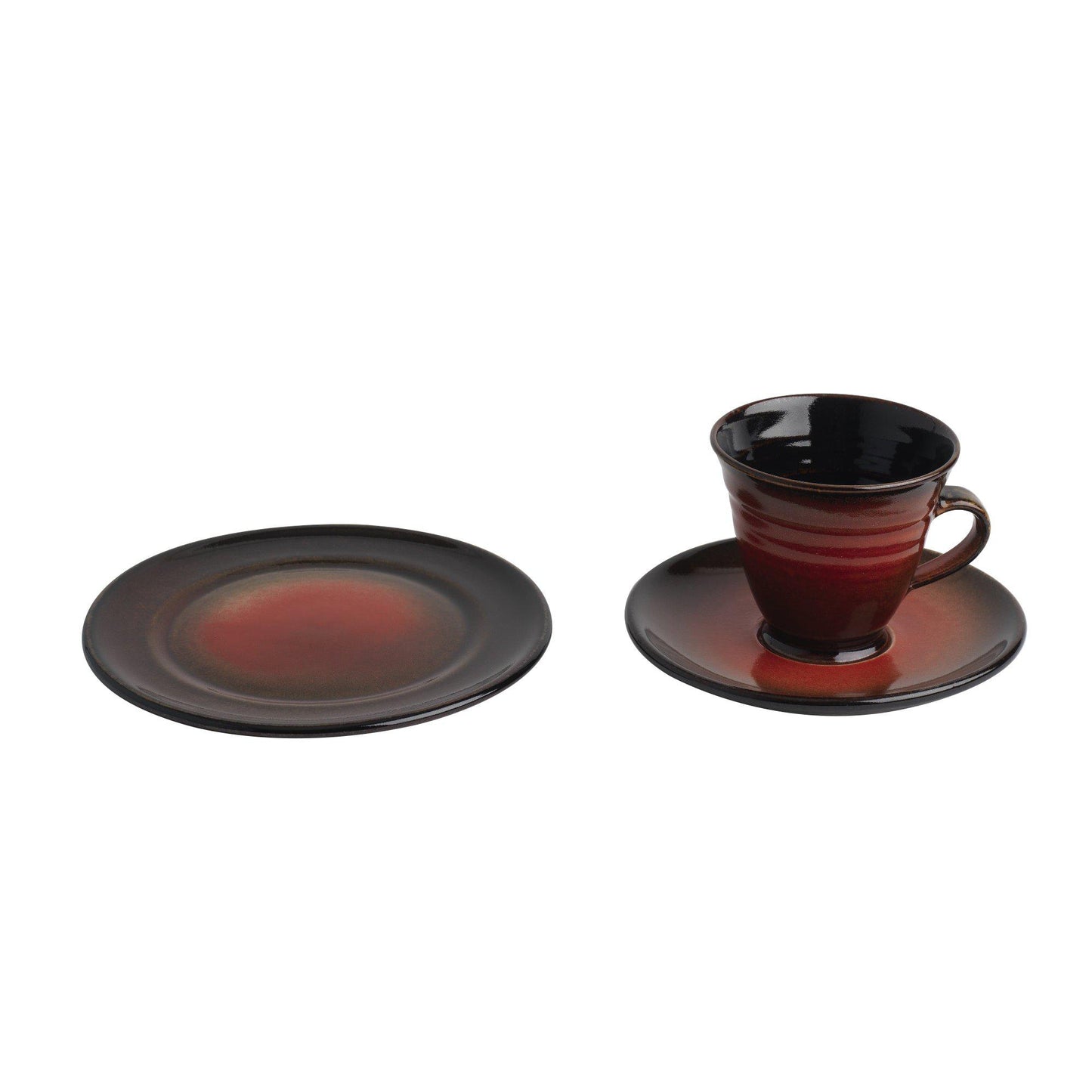 Tea Place Setting (1152, 125E) - Tea Cup, Saucer and Side Plate, Louis Mulcahy Pottery
