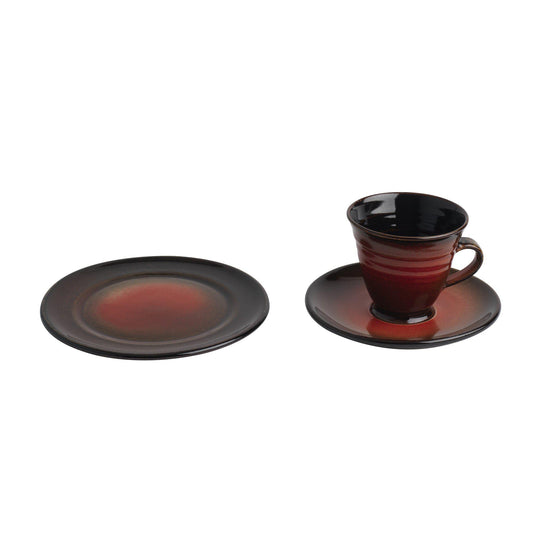 Tea Place Setting (1152, 125E) - Tea Cup, Saucer and Side Plate, Louis Mulcahy Pottery