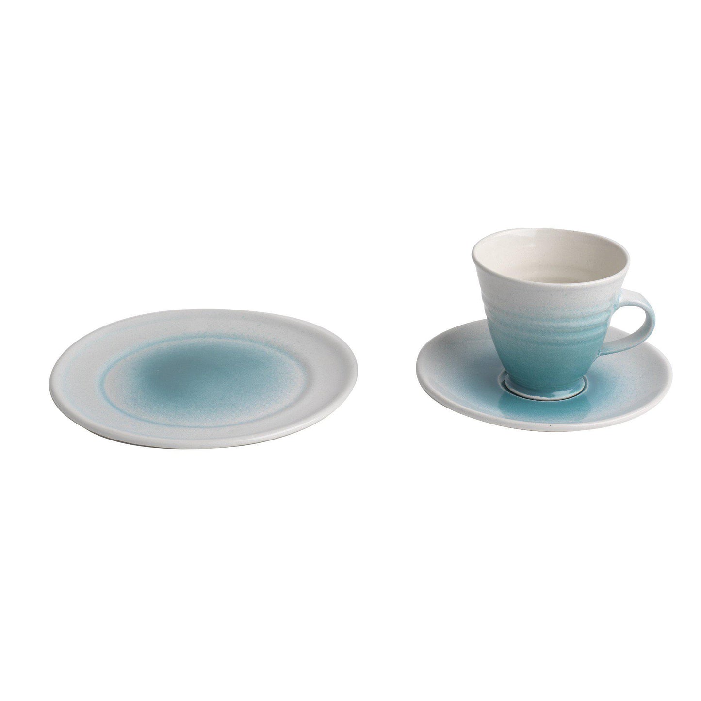Tea Place Setting (1152, 125E) - Tea Cup, Saucer and Side Plate, Louis Mulcahy Pottery