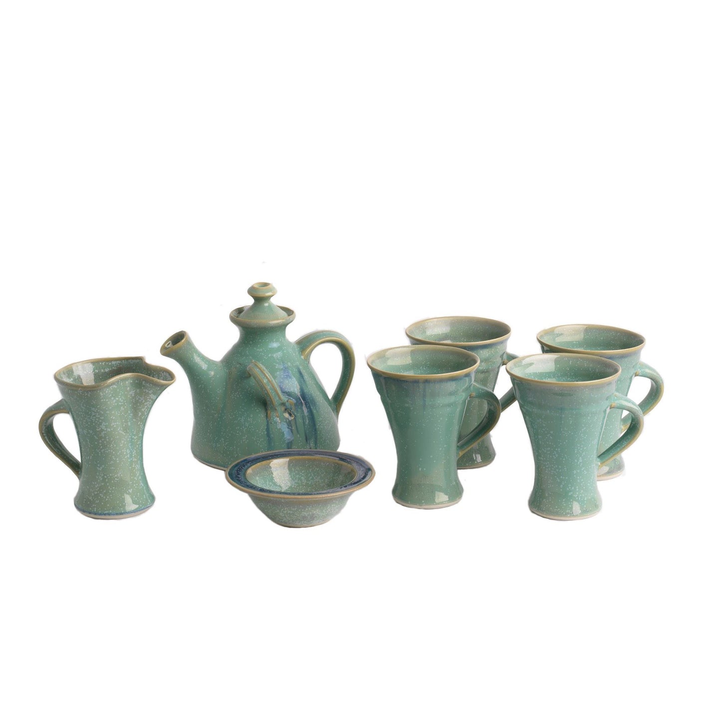 Tea Set for four (116E/109E/120FX4), Louis Mulcahy Pottery