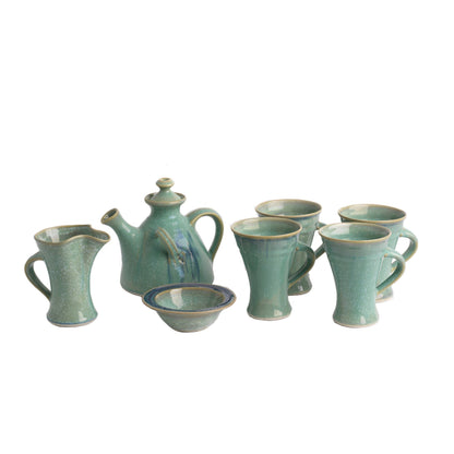 Tea Set for four (116E/109E/120FX4), Louis Mulcahy Pottery