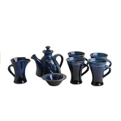 Tea Set for four (116E/109E/120FX4), Louis Mulcahy Pottery