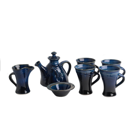 Tea Set for four (116E/109E/120FX4), Louis Mulcahy Pottery