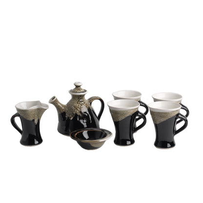 Tea Set for four (116E/109E/120FX4), Louis Mulcahy Pottery