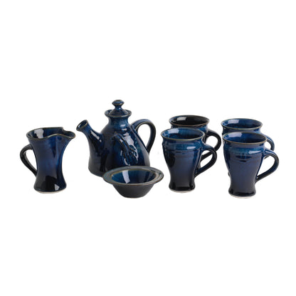 Tea Set for four (116E/109E/120Gx4), Louis Mulcahy Pottery