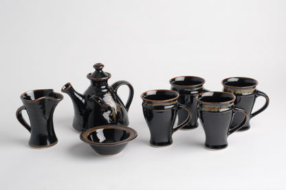 Tea Set for four (116E/109E/120Gx4), Louis Mulcahy Pottery