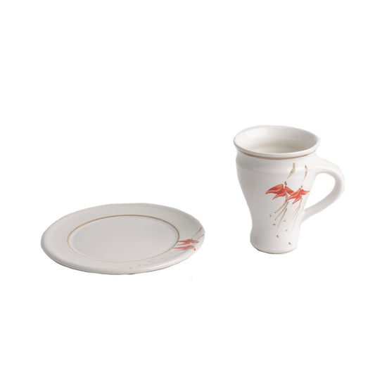 Mug and Side Plate (120G/125E), Louis Mulcahy Pottery