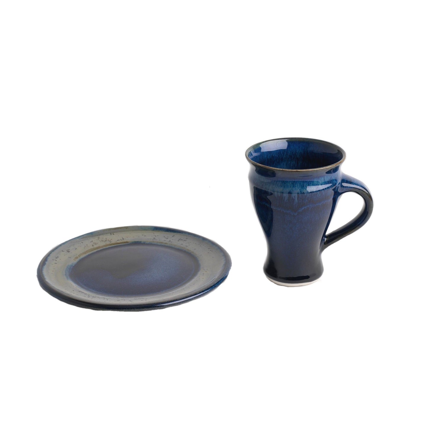 Mug and Side Plate (120G/125E), Louis Mulcahy Pottery