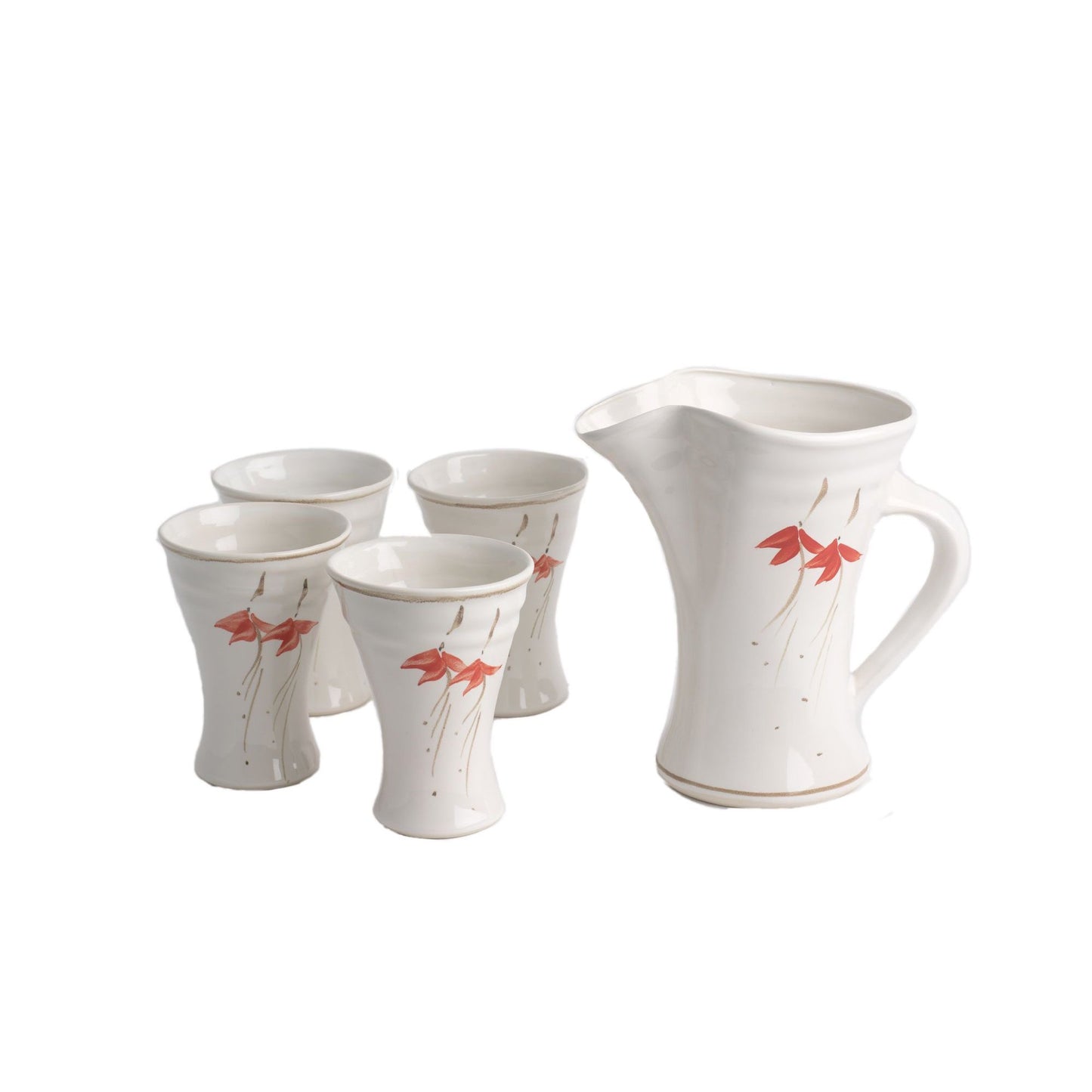 Large Jug and Set of Beakers (134F102F), Louis Mulcahy Pottery