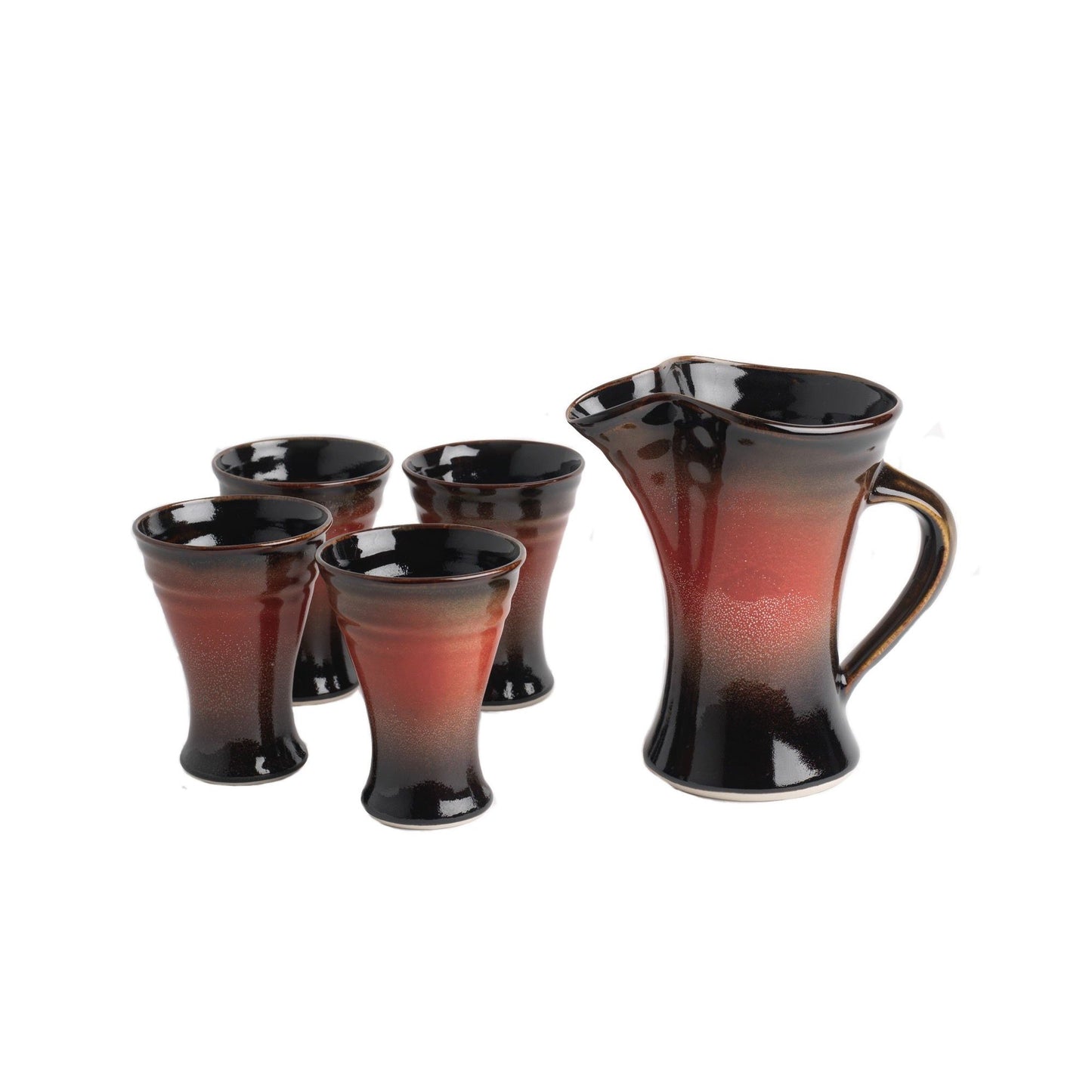 Large Jug and Set of Beakers (134F102F), Louis Mulcahy Pottery