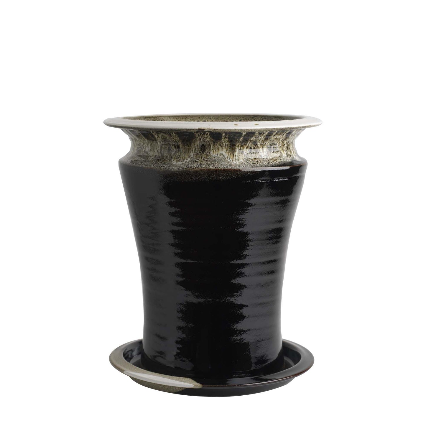 Flower Pot & Plate (316S), Louis Mulcahy Pottery