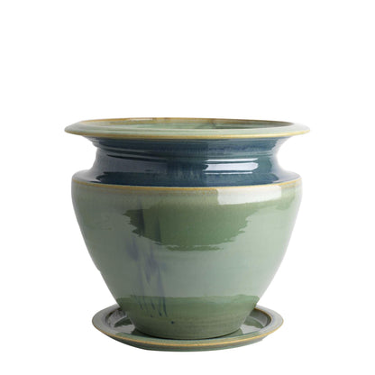 Extra Large Flower Pot & Plate (318S), Louis Mulcahy Pottery