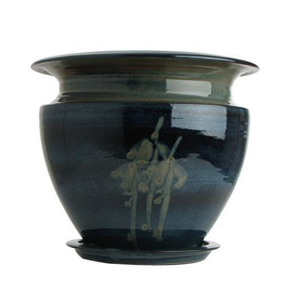 Extra Large Flower Pot & Plate (318S), Louis Mulcahy Pottery