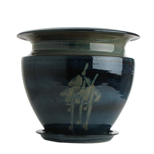 Extra Large Flower Pot & Plate (318S), Louis Mulcahy Pottery