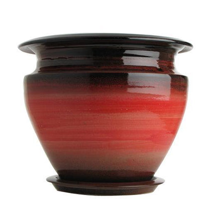 Extra Large Flower Pot & Plate (318S), Louis Mulcahy Pottery