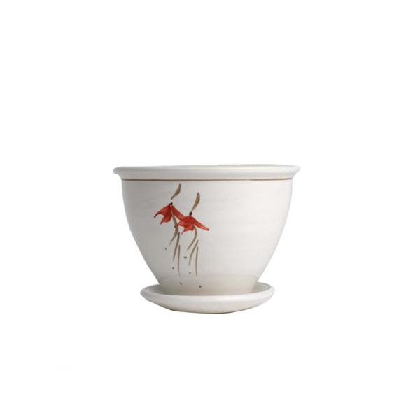 Flower Pot & Plate (322S), Louis Mulcahy Pottery