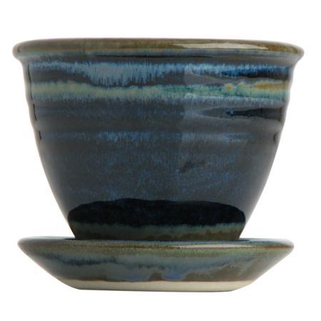 Flower Pot & Plate (322S), Louis Mulcahy Pottery