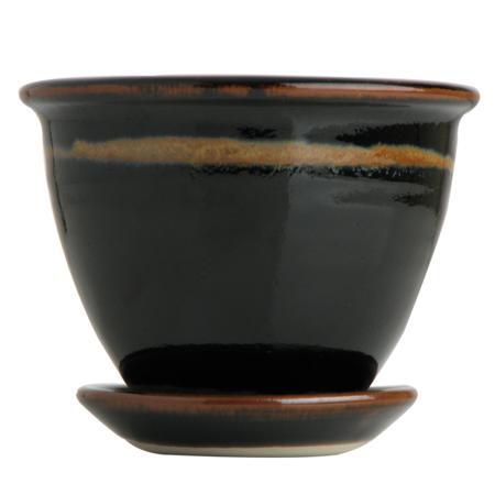 Flower Pot & Plate (322S), Louis Mulcahy Pottery