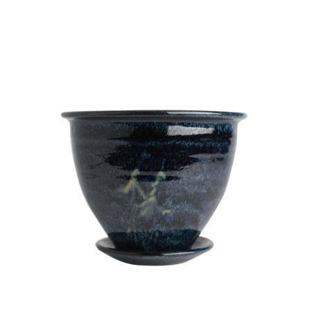 Flower Pot & Plate (324S Navy)
