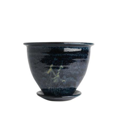 Flower Pot & Plate (324S Navy)