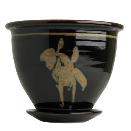 Flower Pot & Plate (324S Tenmoku)