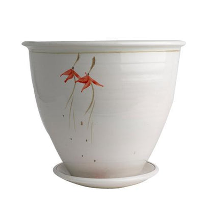 325S Flower Pot & Plate, Louis Mulcahy Pottery