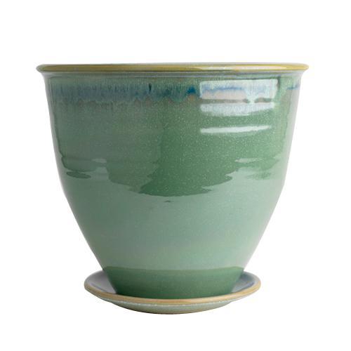 325S Flower Pot & Plate, Louis Mulcahy Pottery