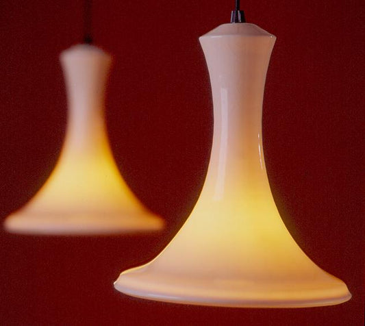 Porcelain Pendant Light - Medium/Large (P435BWP), Louis Mulcahy Pottery