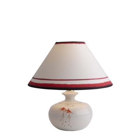 4040C12B Small Round Lamp & Coolie Shade (7427 Dearg)