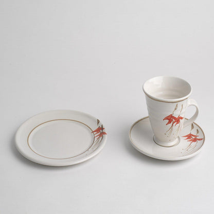 Tea Place Setting (1152, 125E) - Tea Cup, Saucer and Side Plate, Louis Mulcahy Pottery