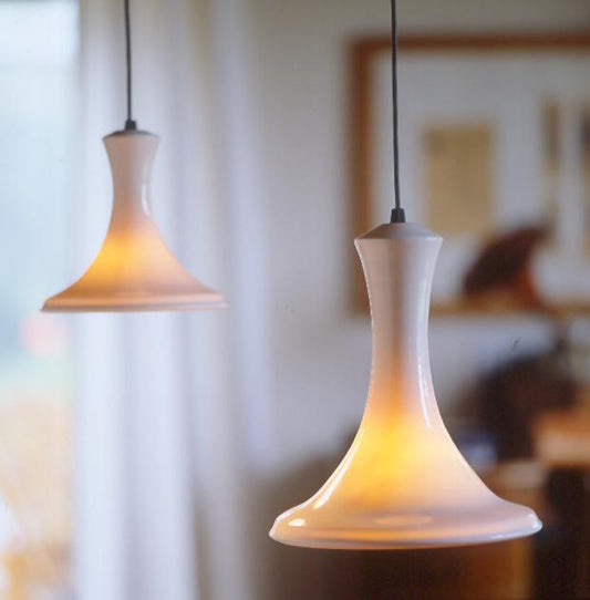 Porcelain Pendant Light - Small/Medium (P435AWP), Louis Mulcahy Pottery
