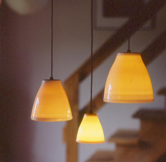 Medium Porcelain Pendant Light (P430B), Louis Mulcahy Pottery